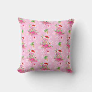 Christmas Pink Flamingo Pattern Cushion