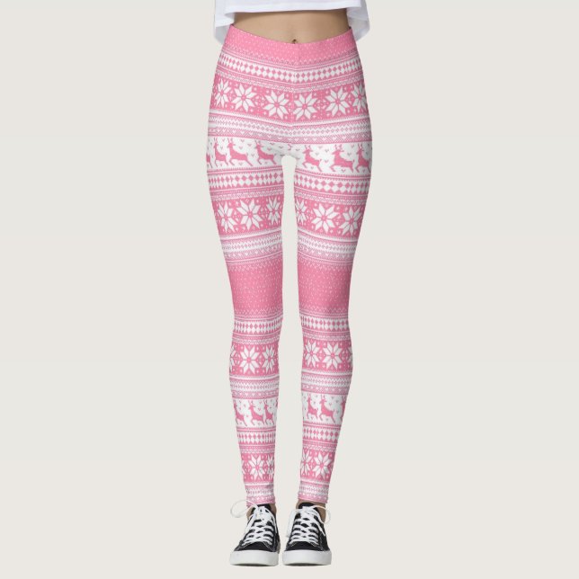 Christmas Pink Leggings (Front)