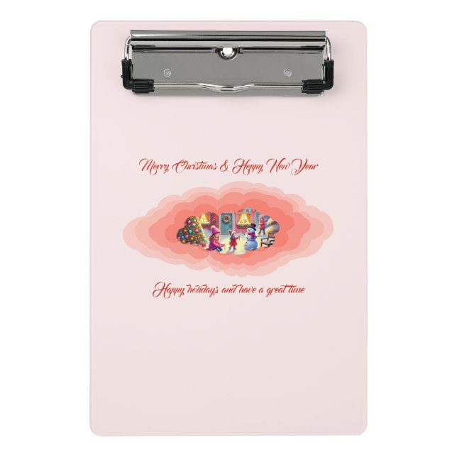Christmas pink mini clipboard (Front)