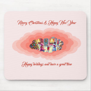 Christmas pink mouse mat