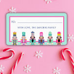 CHRISTMAS PINK NUTCRACKER GIFT STICKER<br><div class="desc">Bright colours Nutcrackers collection</div>