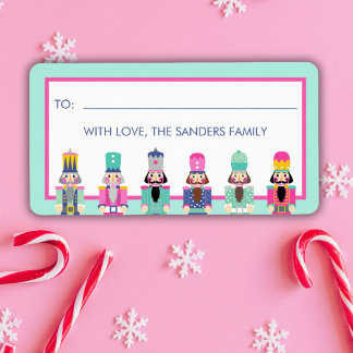 CHRISTMAS PINK NUTCRACKER GIFT STICKER