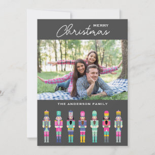 CHRISTMAS PINK NUTCRACKER PHOTO GREETING CARD