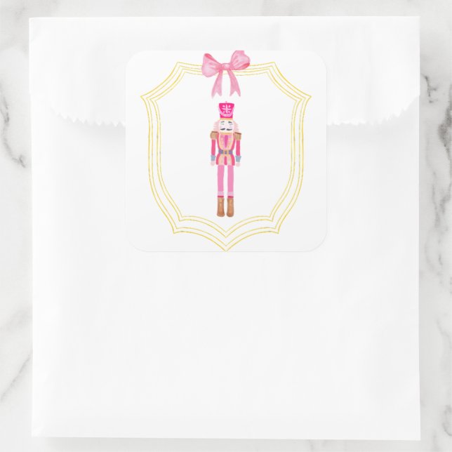 Christmas Pink Nutcracker Sticker (Bag)