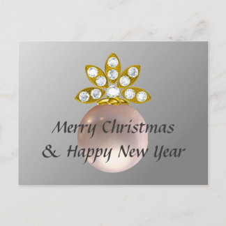 CHRISTMAS PINK PEARL HOLIDAY POSTCARD