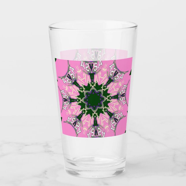 Christmas Pink Purple Monogram Glass (Front)