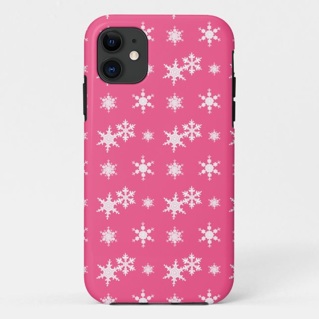 Christmas pink snowflakes pattern Case-Mate iPhone case (Back)