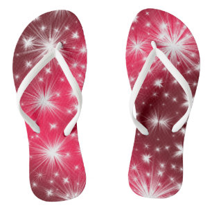 Christmas Pink White Holidays Flip Flops