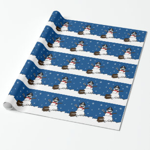 Christmas Pirate Snowman Wrapping Paper