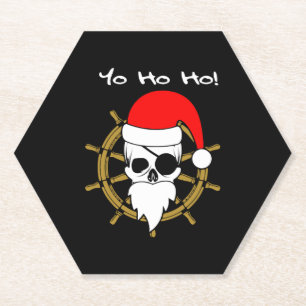 Christmas Pirates T Shirt Paper Coaster