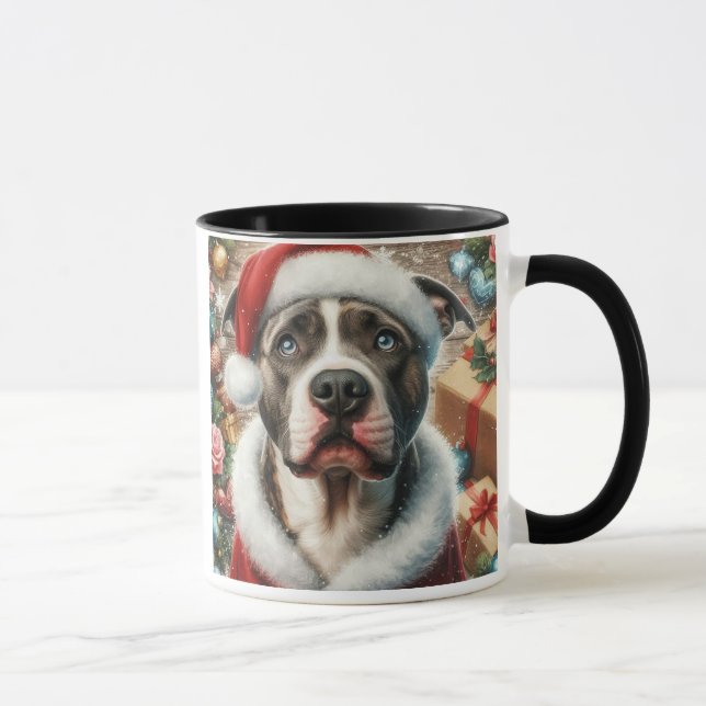 Christmas Pit Bull Holiday Coffee Mug (Right)