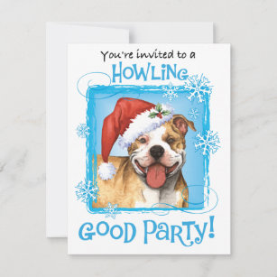Christmas Pit Bull Terrier Invitation