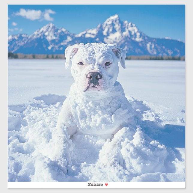Christmas Pitbull Dog Snowman (Sheet)