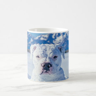 Christmas Pitbull Dog Snowman Coffee Mug