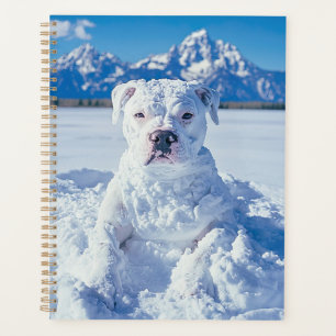 Christmas Pitbull Dog Snowman Planner