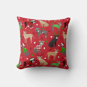 Christmas Pitbull Dogs Cushion