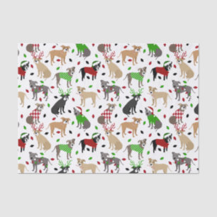 Christmas Pitbull Dogs Tissue Paper