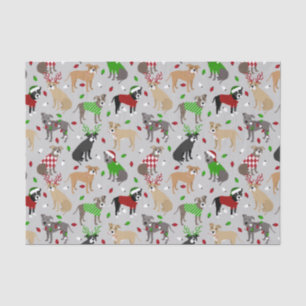 Christmas Pitbull Dogs Tissue Paper