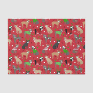 Christmas Pitbull Dogs Tissue Paper