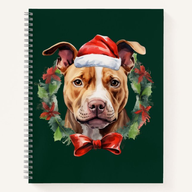 Christmas Pitbull Notebook (Front)
