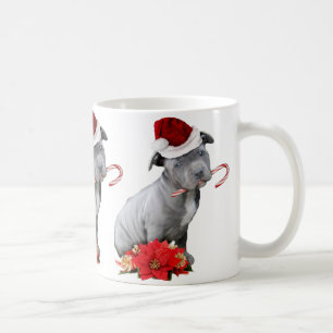 Christmas pitbull puppy coffee mug