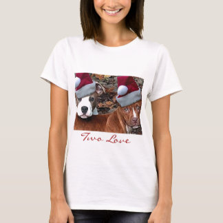 Christmas Pitbulls Two Love Woman's T-shirt