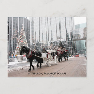 Christmas Pittsburgh PA Market Square Holiday Postcard