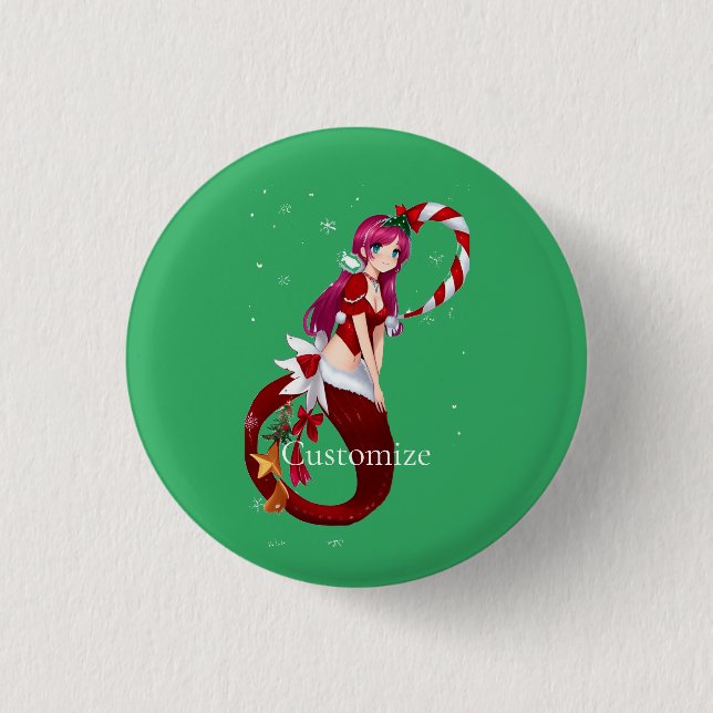 Christmas Pixie Mermaid Thunder_Cove 3 Cm Round Badge (Front)