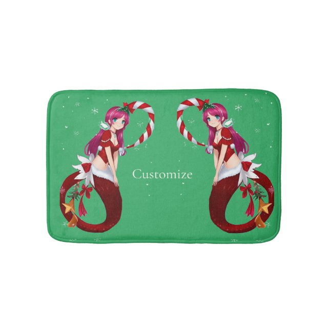 Christmas Pixie Mermaid Thunder_Cove Bath Mat (Front)