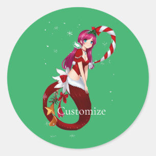 Christmas Pixie Mermaid Thunder_Cove Classic Round Sticker