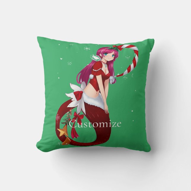 Christmas Pixie Mermaid Thunder_Cove Cushion (Front)