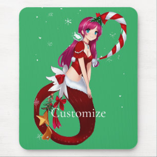 Christmas Pixie Mermaid Thunder_Cove Mouse Mat