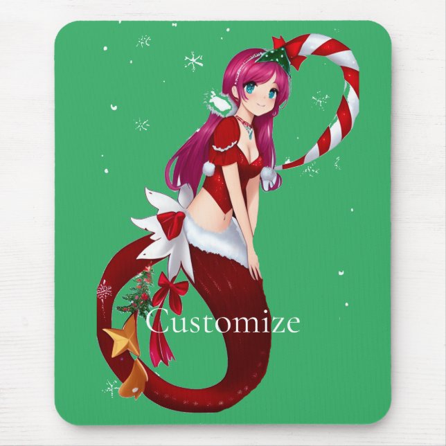Christmas Pixie Mermaid Thunder_Cove Mouse Mat (Front)