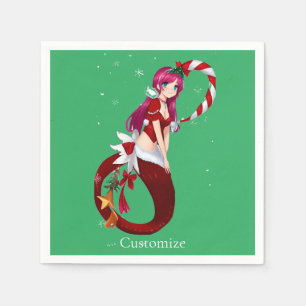 Christmas Pixie Mermaid Thunder_Cove Napkin