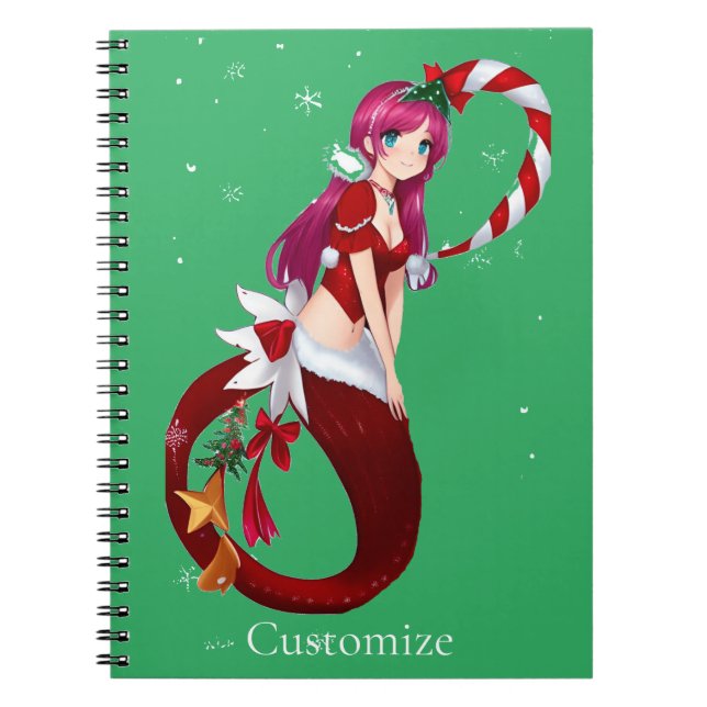 Christmas Pixie Mermaid Thunder_Cove Notebook (Front)