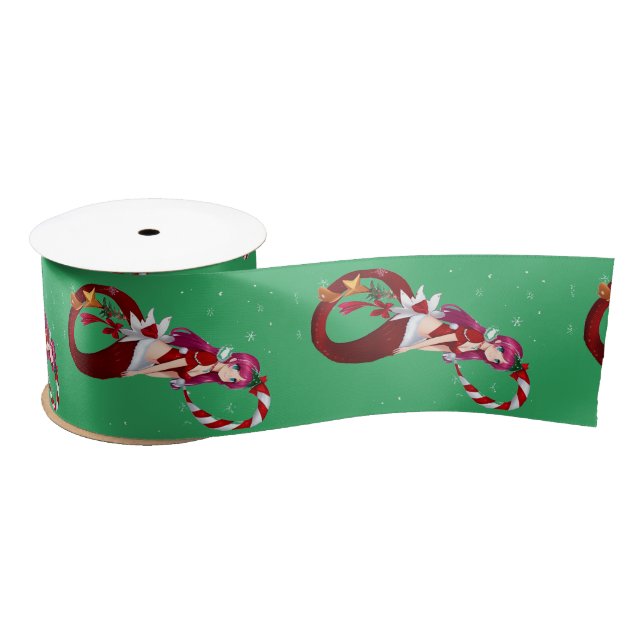 Christmas Pixie Mermaid Thunder_Cove Satin Ribbon (Spool)