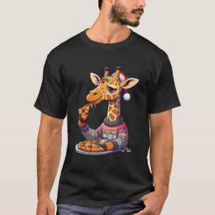 Christmas Pizza Giraffe  T-Shirt