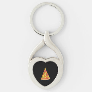 Christmas Pizza Key Ring