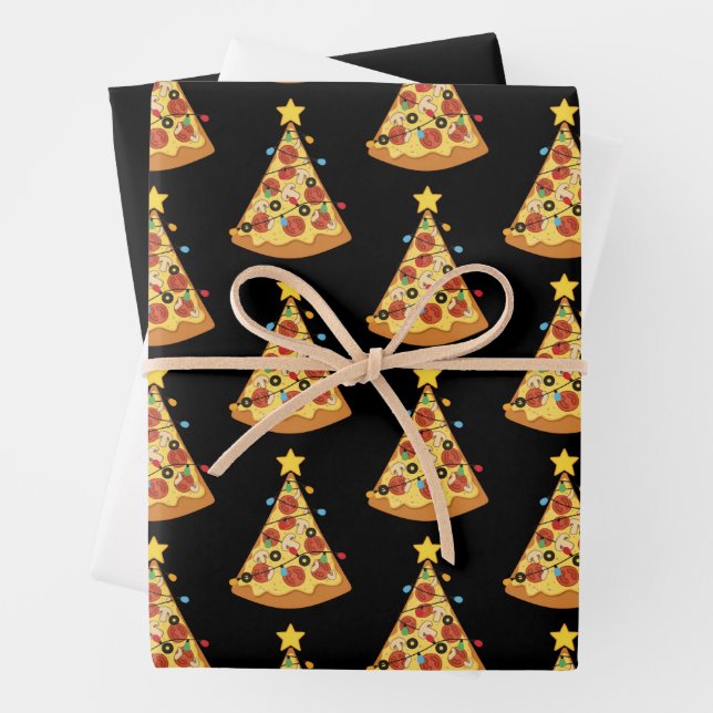 Christmas Pizza Lover Holiday Dinner Xmas Night  Wrapping Paper Sheet (In situ)