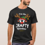 Christmas PJS Crafty XMas Reindeer Matching  T-Shirt<br><div class="desc">Christmas PJS Crafty XMas Reindeer Matching</div>