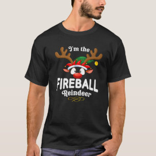 Christmas PJS Fireball XMas Reindeer Matching Prem T-Shirt