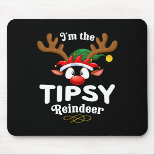 Christmas Pjs Tipsy Xmas Reindeer Matching Mouse Mat