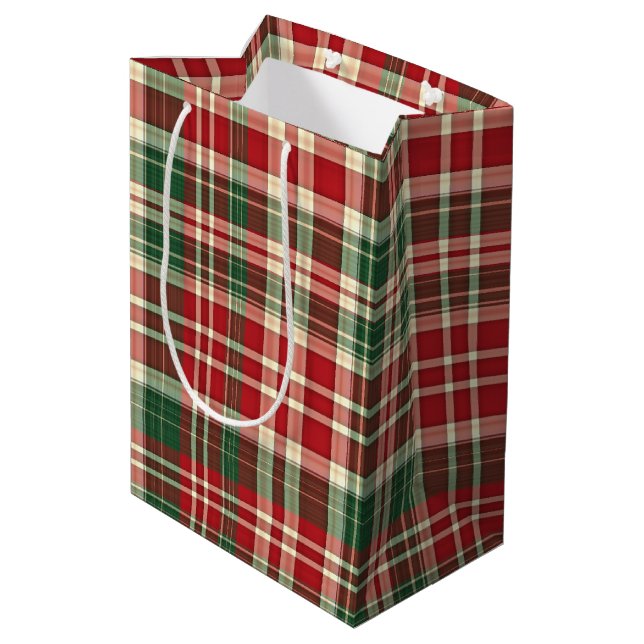 Christmas Plaid 01-GIFT BAG M (Back Angled)