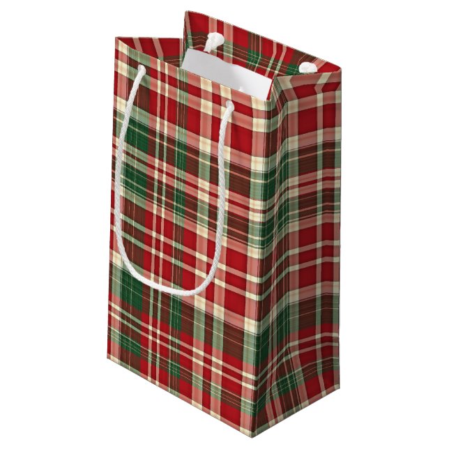 Christmas Plaid 01-GIFT BAG S (Back Angled)