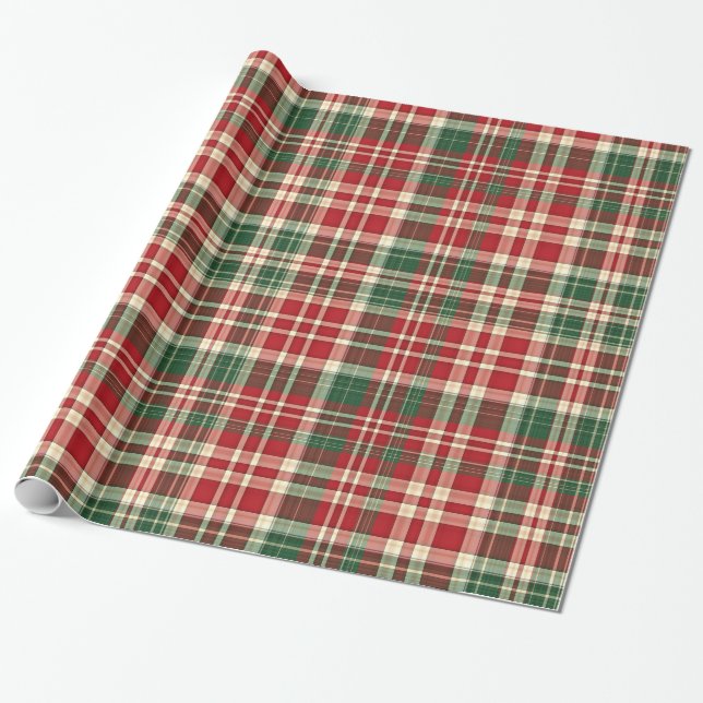 Christmas Plaid 01-GIFT WRAPPING PAPER (Unrolled)