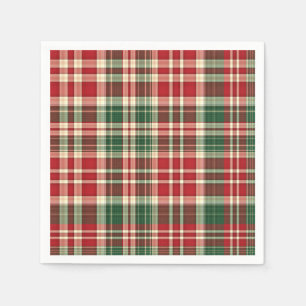 Christmas Plaid 01-PAPER PARTY NAPKINS