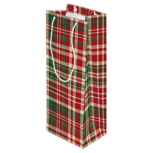 Christmas Plaid 01-WINE GIFT BAG