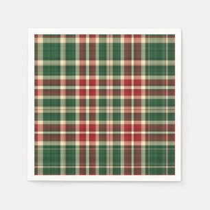 Christmas Plaid 08-PAPER PARTY NAPKINS