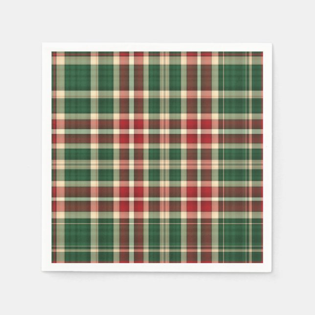 Christmas Plaid 08-PAPER PARTY NAPKINS (Front)