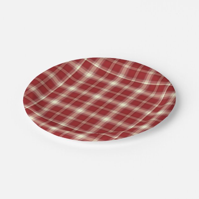Christmas Plaid 10-PAPER PLATES (Angled)
